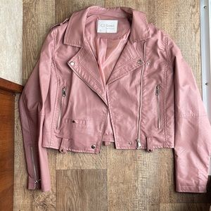 Faux Pink Leather Jacket, Like New, XL!